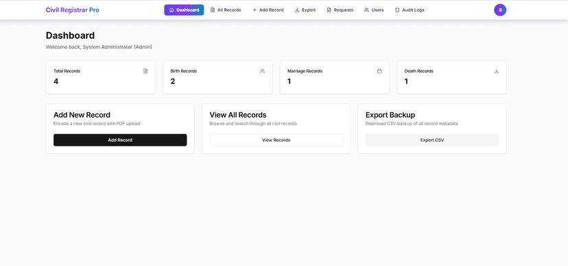 Civil Registrar System